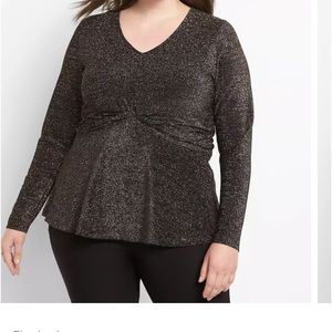 Twist-Front Peplum Top